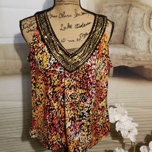 Laura Ashley Multi-color Blouse Size XL